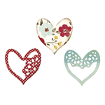 SIZZIX THINLITS SET- ALLURING HEARTS, 6,35X6,35CM-