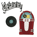 SIZZIX THINLITS DIE SET - JUKE BOX MUSIC, 5,72 CM