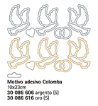 MOTIVO ADESIVO COLOMBA ORO 10X23CM