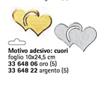 MOTIVO ADESIVO: CUORI ORO FOGLIO 10X245 CM