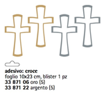 ADESIVO: CROCE ARGENTO FOGLIO 10X23 CM BLISTER 1 P